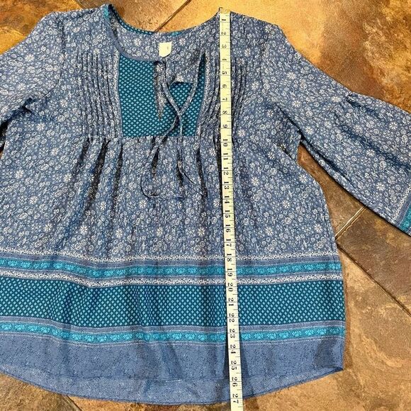Gap Women’s Floral Blue Boho Peasant Blouse Size Medium - Picture 6 of 10